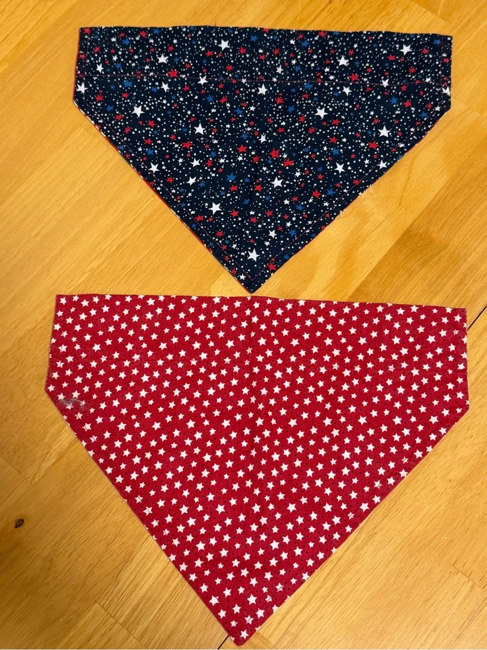 Reversible Patriotic Republican Dog Bandana Set - Red, White & Blue